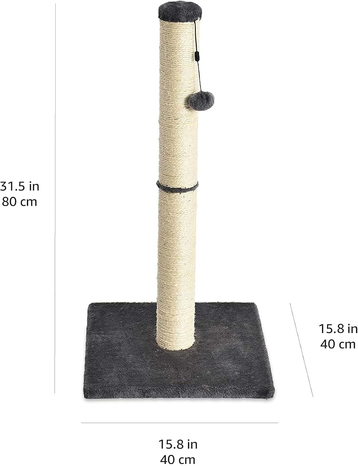 Amazon Basics Cat Scratcher, Medium 31.5"H (Grey)
