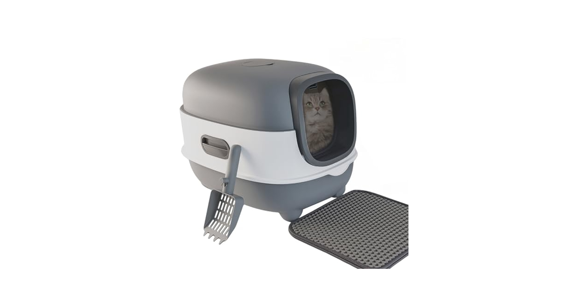 Amazon Basics Hooded Cat Litter Box, Small