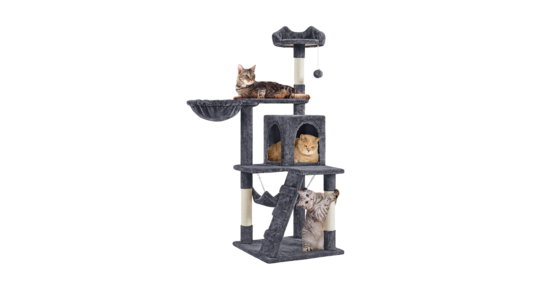 Yaheetech 54in Cat Tree, Multi-Level Cat Tower (Dark Gray)